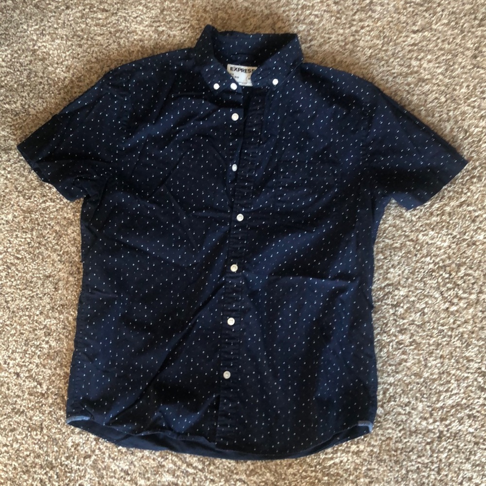 Men’s Express button down short sleeve shirt size M slim